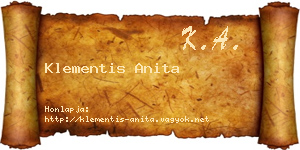 Klementis Anita névjegykártya